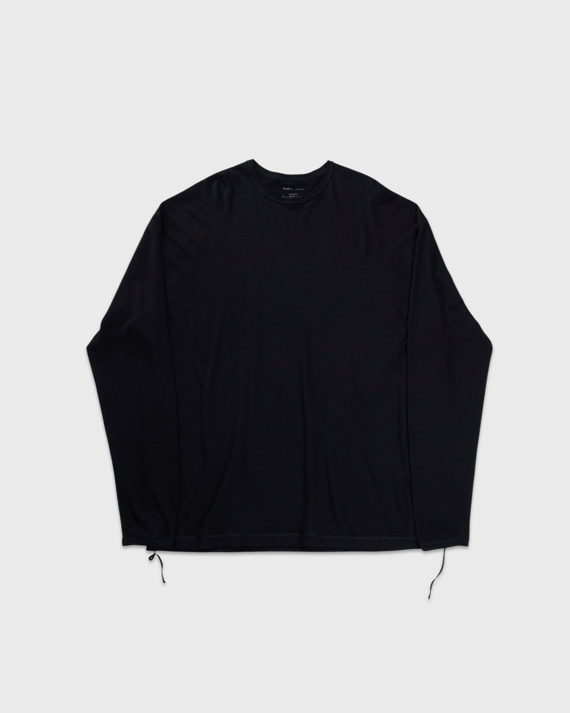 holk Wool Long Sleeve Tee, Black