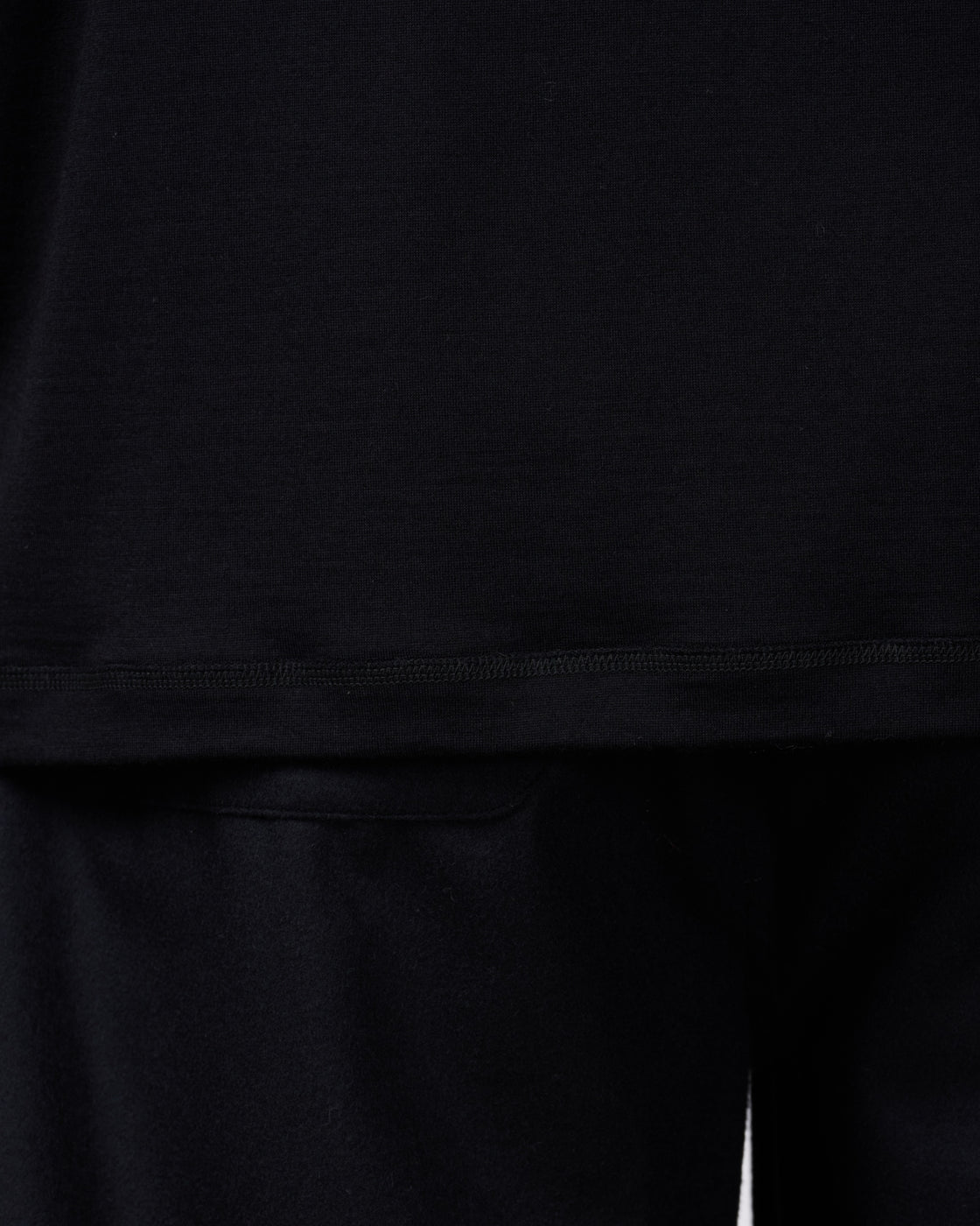 holk Wool Long Sleeve Tee, Black