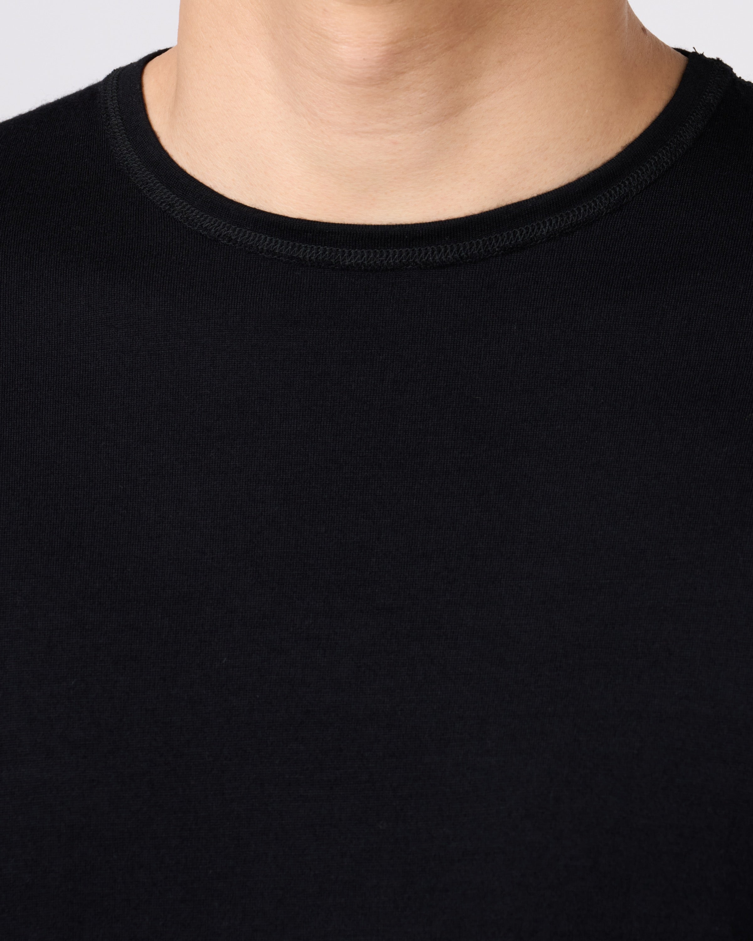 holk Wool Long Sleeve Tee, Black