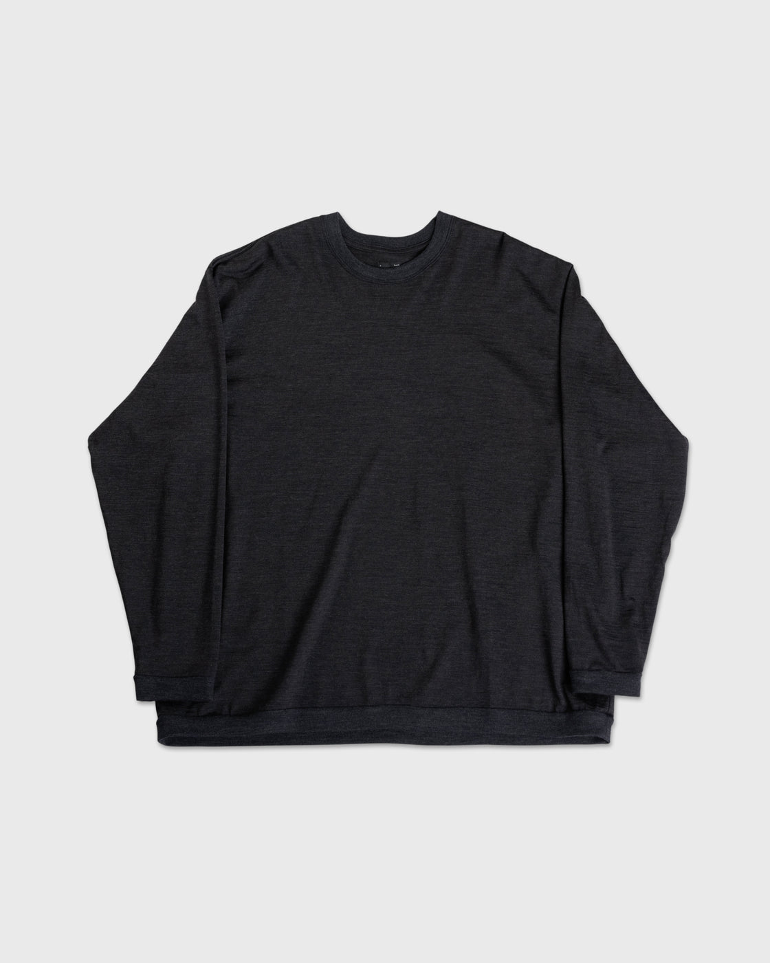 holk Wool Long Sleeve Tee, Charcoal