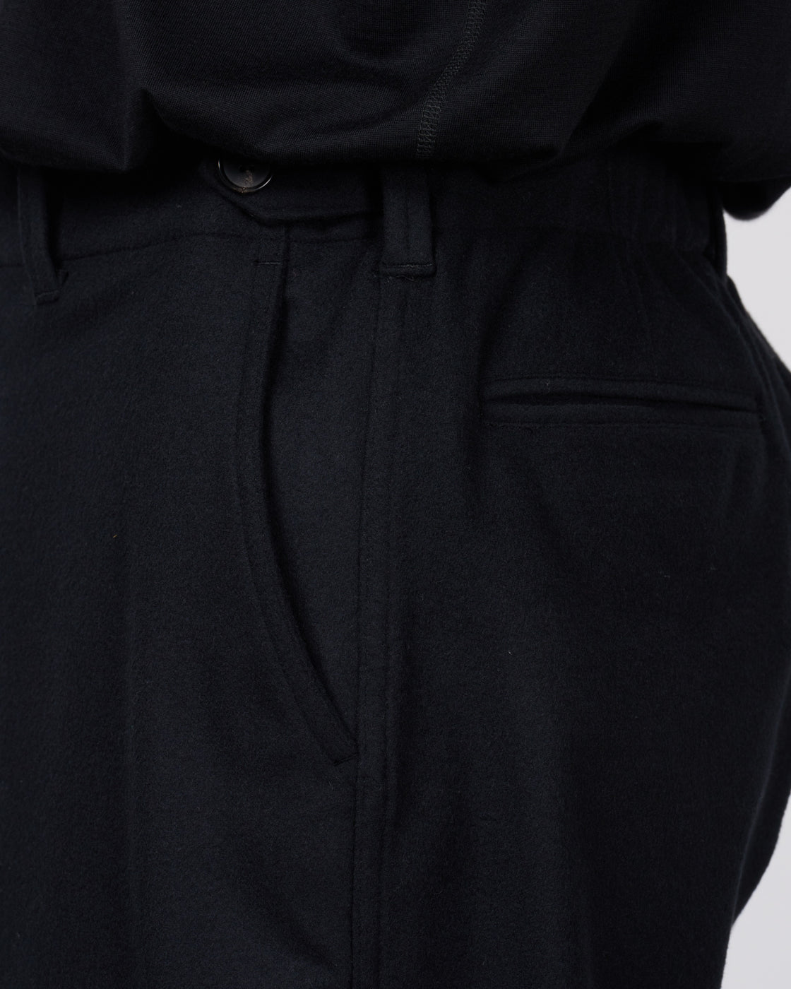 holk Kang M-45 Chino Pants(Lamb Short Beaver), Black