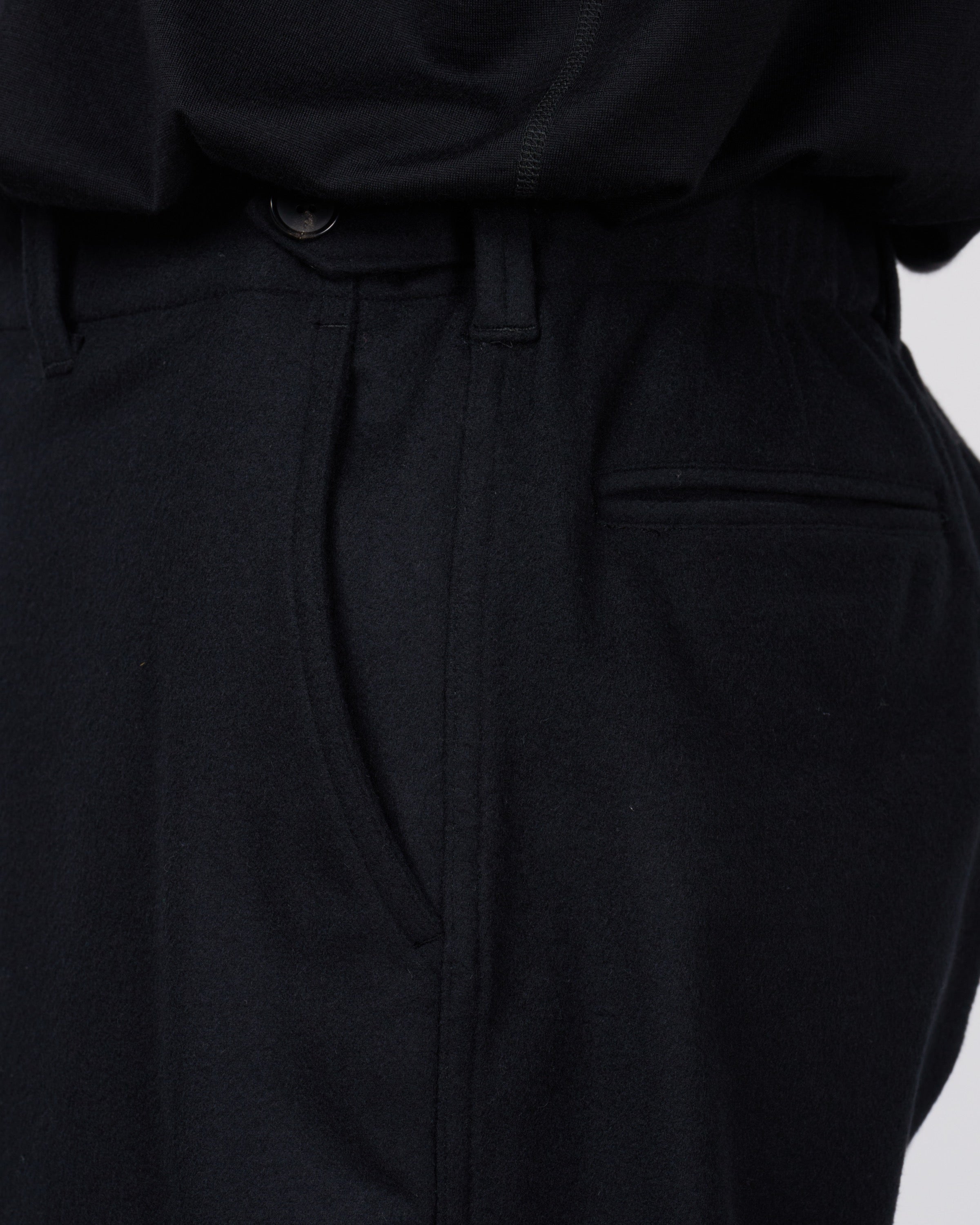 holk Kang M-45 Chino Pants(Lamb Short Beaver), Black