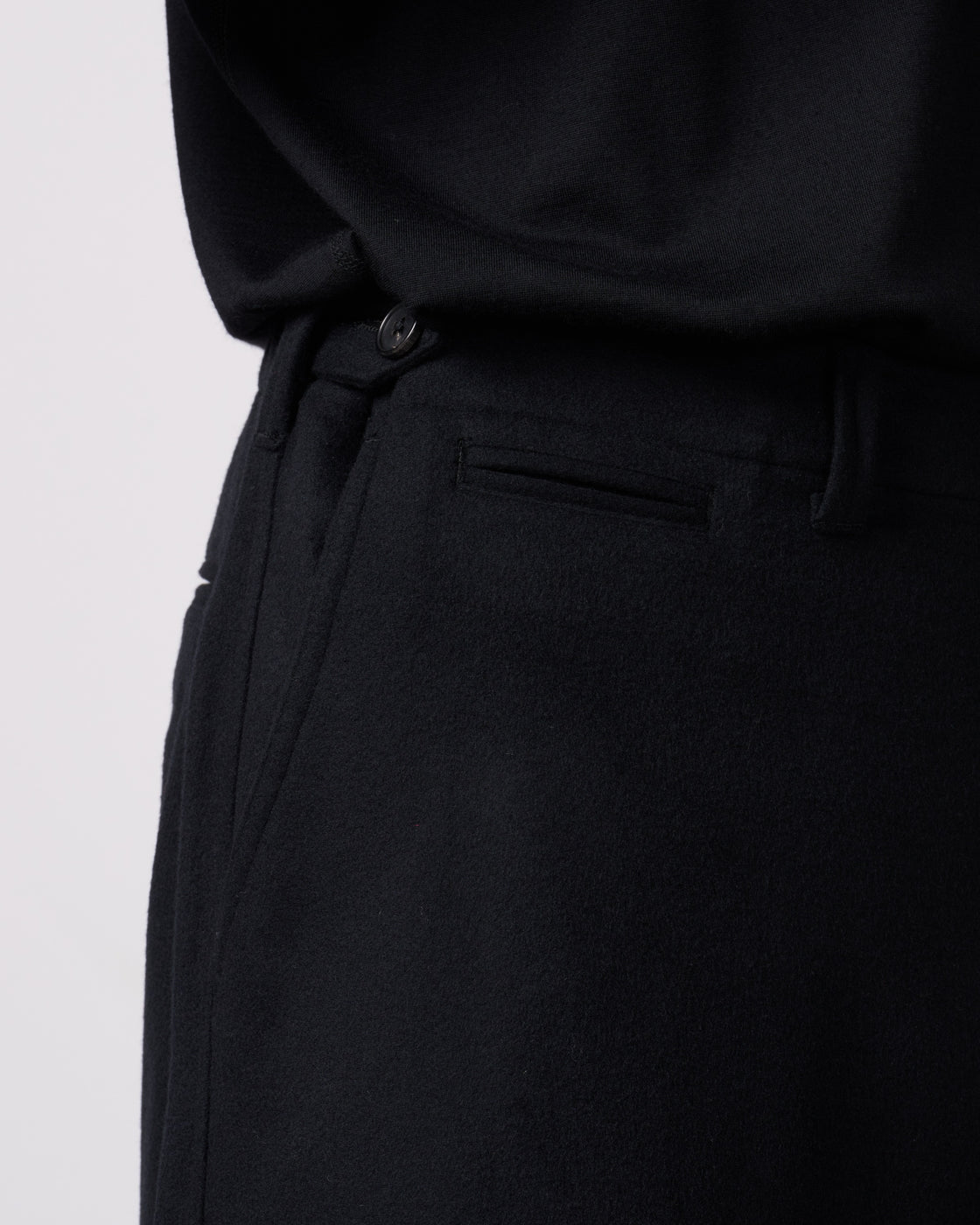 holk Kang M-45 Chino Pants(Lamb Short Beaver), Black