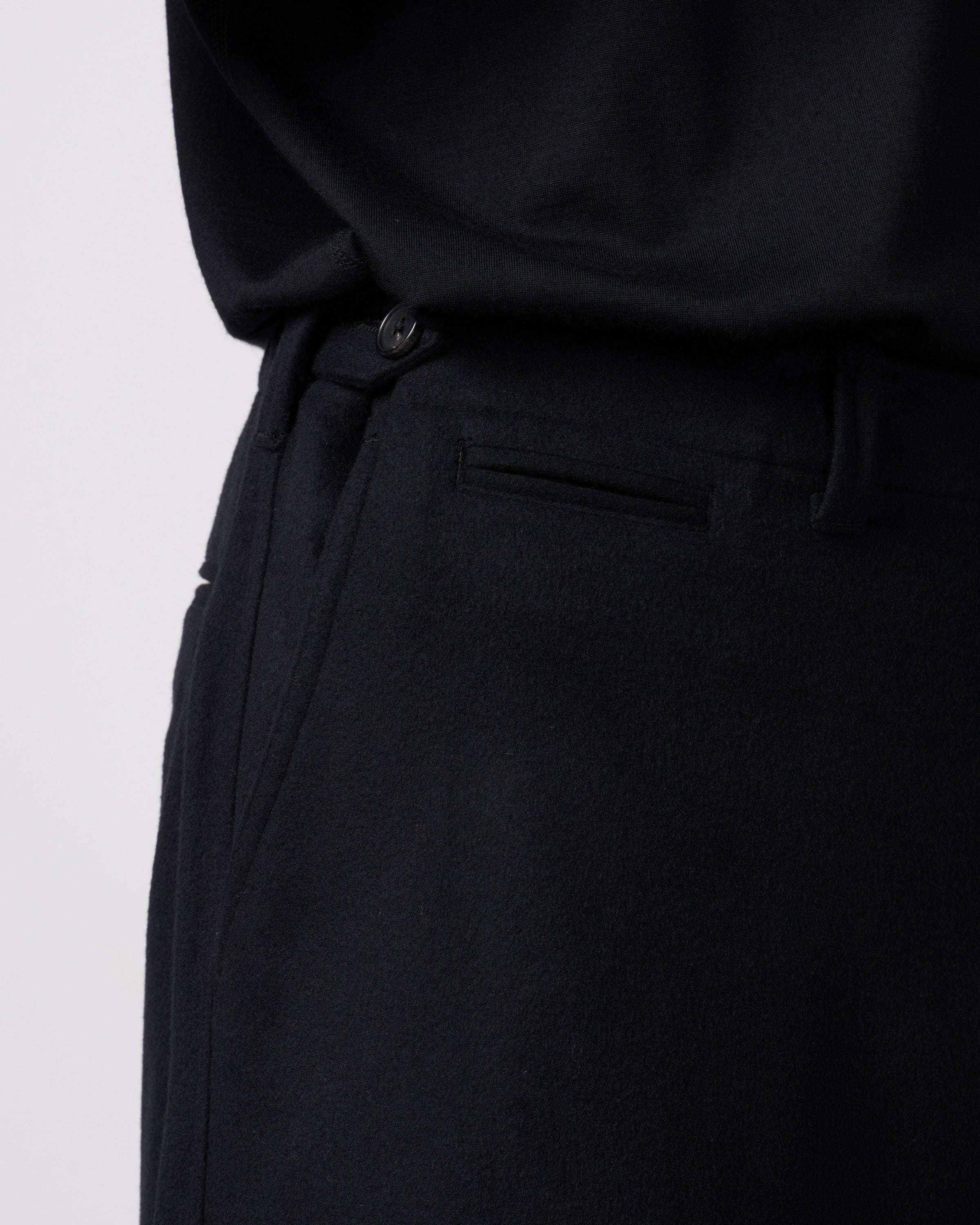 holk Kang M-45 Chino Pants(Lamb Short Beaver), Black