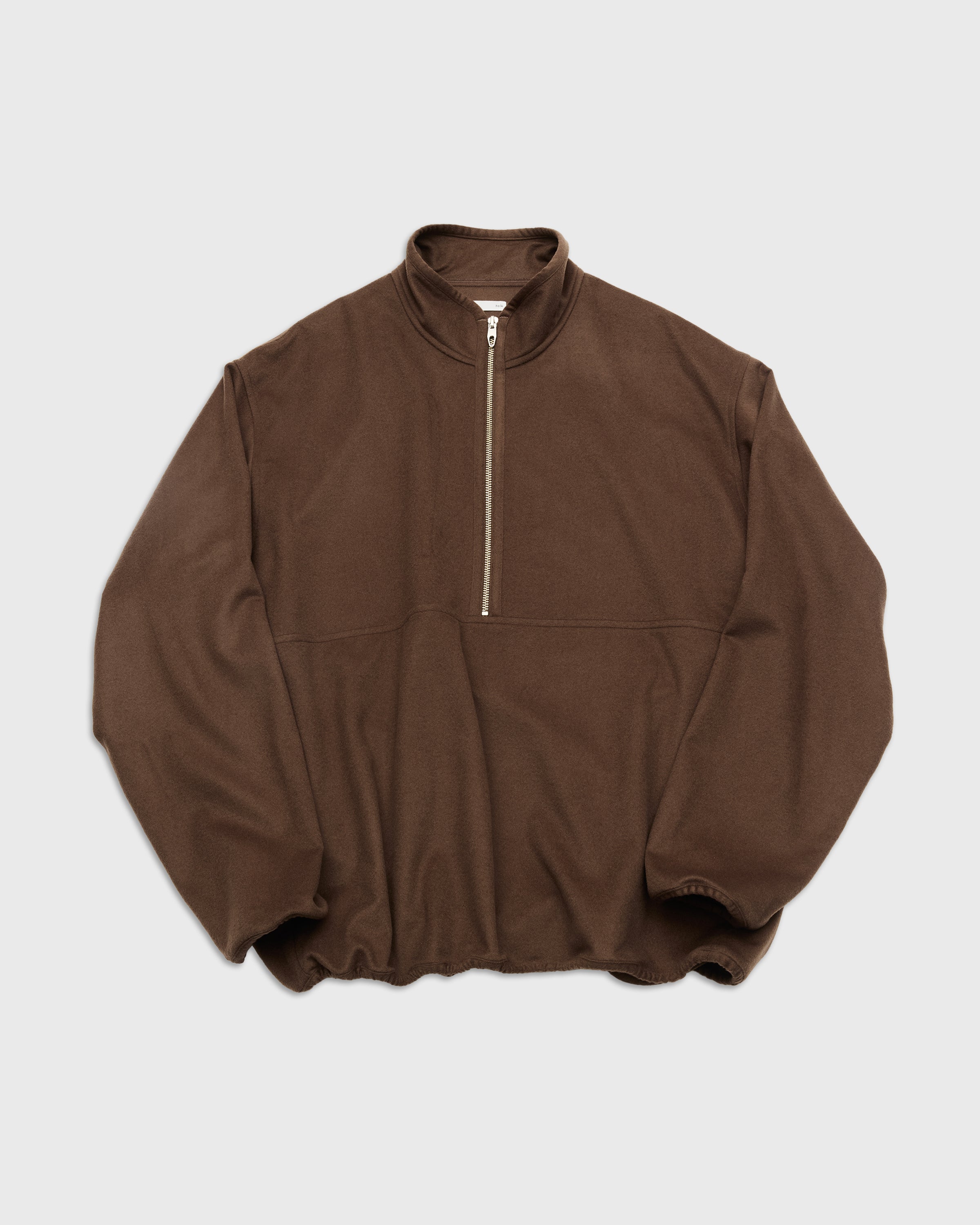 Keylime Tokyo holk ハーフジップジャケット ブラウン ラムショートビーバー素材 フロント全体 高品質アウター メンズファッション 秋冬コレクション 日本製 上質な質感