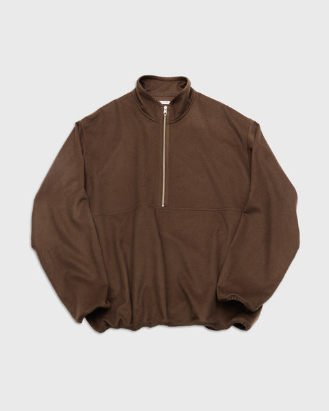 holk Half Zip Jacket(Lamb Short Beaver), Brown – Keylime Tokyo