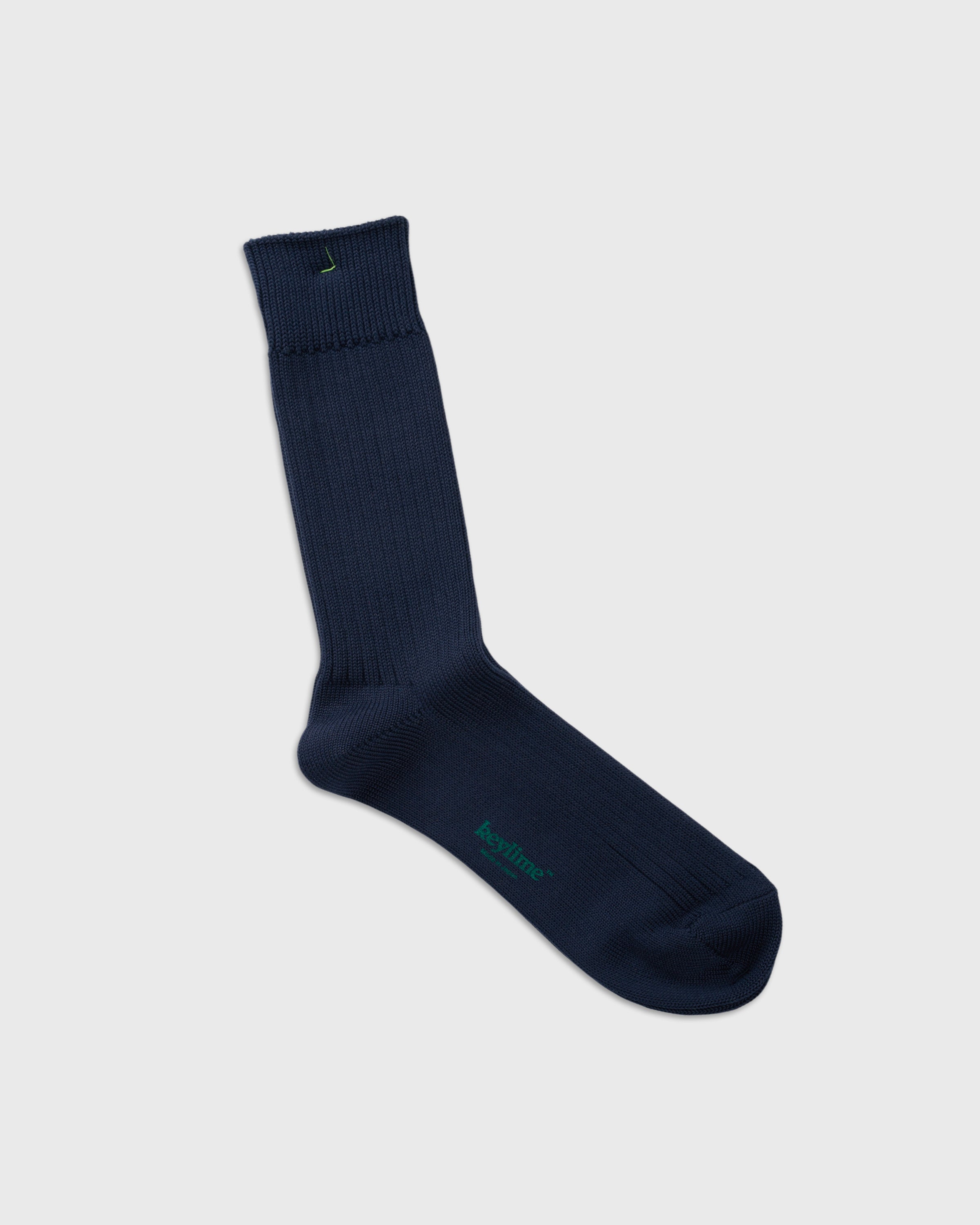 keylime Cotton Rib Socks, Navy